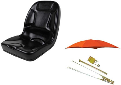 Kubota & Other Compact Tractors Seat & ROPS Orange Canopy Set w