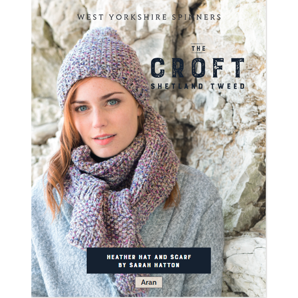 Heather Hat & Scarf Knitting Pattern WYS The Croft Aran Knitting Yarn