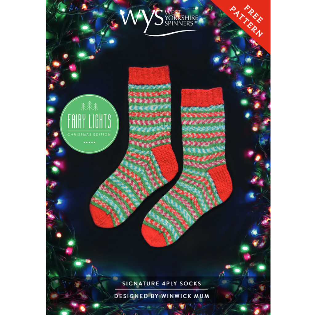 Fairy Lights Socks Knitting Pattern WYS Signature 4 Ply Knitting Yarn