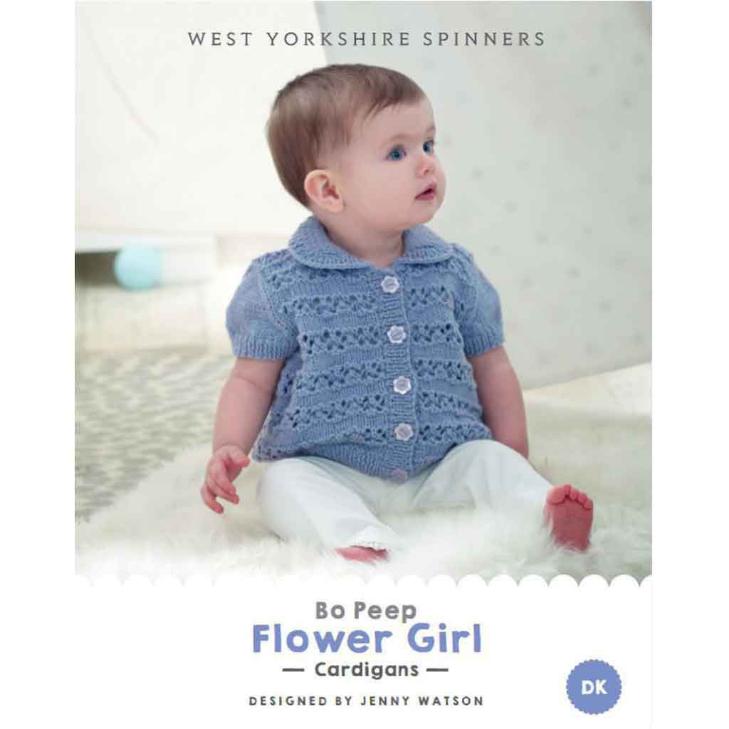 Flower Girl Cardigans Knitting Pattern WYS Bo Peep DK Knitting Yarn