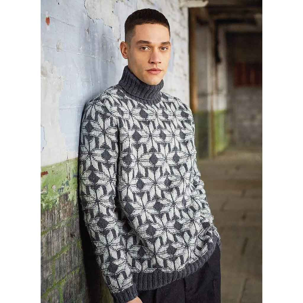 Rowan Jens Mens Jumper PDF Pattern using Felted Tweed Outback Yarns