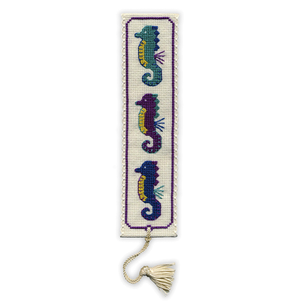 Textile Heritage Cross Stitch Kits Bookmarks Seahorses Outback