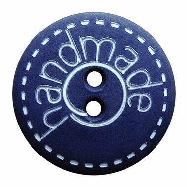 Blue "Handmade" Buttons 23mm Dill Buttons Outback Yarns