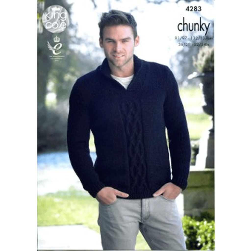 Mens Sweater and Slipover Knitting Pattern | King Cole New Magnum Chunky 4283 | Digital Download - Main Image