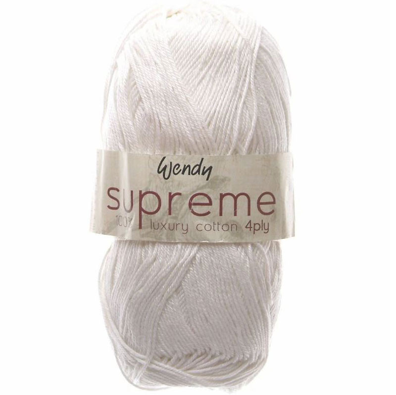 Wendy Supreme Luxury Cotton 4 Ply Knitting Yarn, 100g Balls Various
