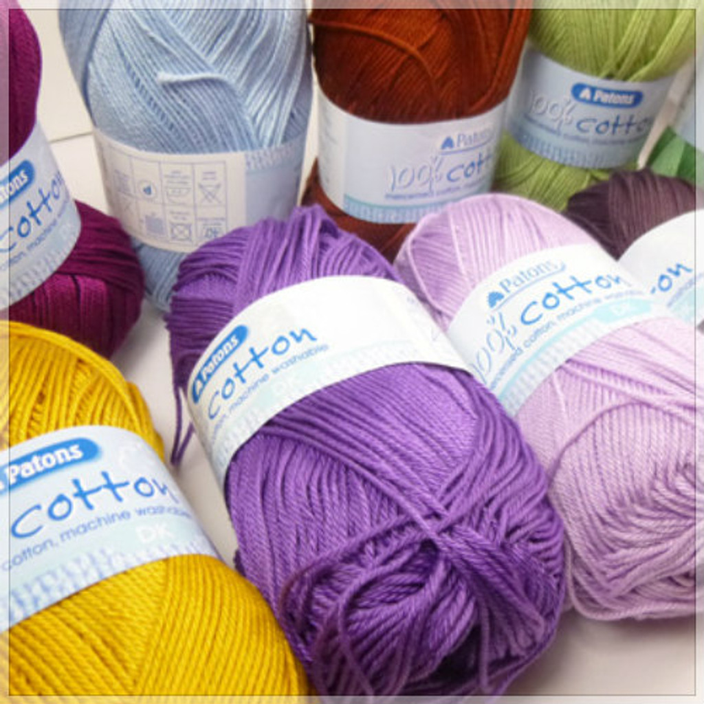 Patons 100 Cotton DK Knitting Yarn, 100g Balls Outback Yarns