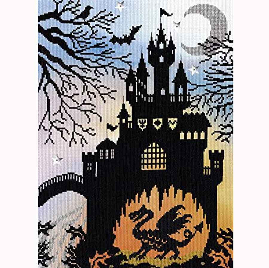 Bothy Threads Kreuzstich Set „Damsels And Dragons“ – Inkl. Stoff, Garn, Nadel, 26x26 Cm