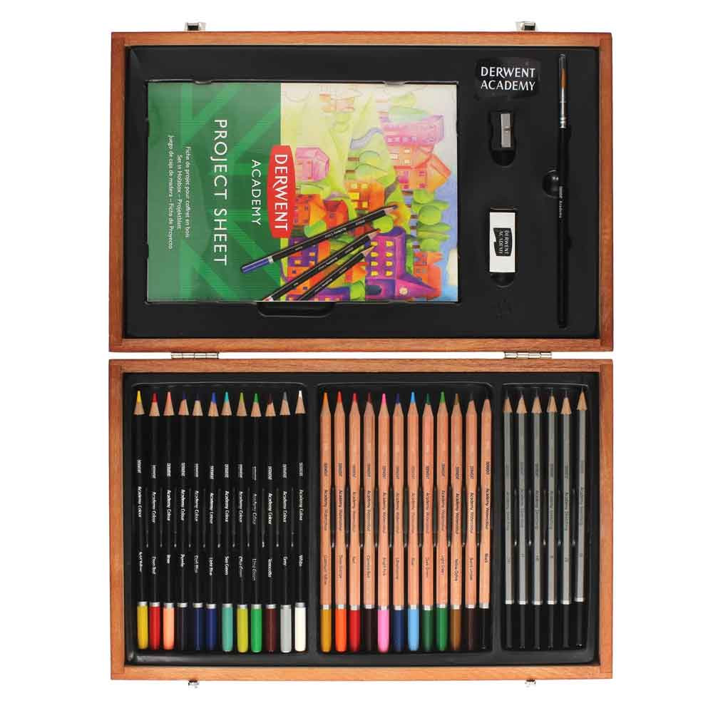 Derwent Academy Wooden Box Set | 35 Pieces | Outback Yarns