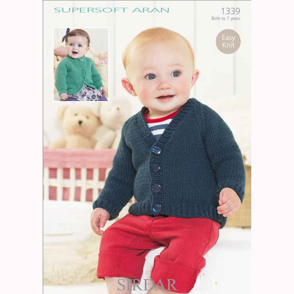 Baby Children's Cardigans Knitting Pattern Sirdar Supersoft