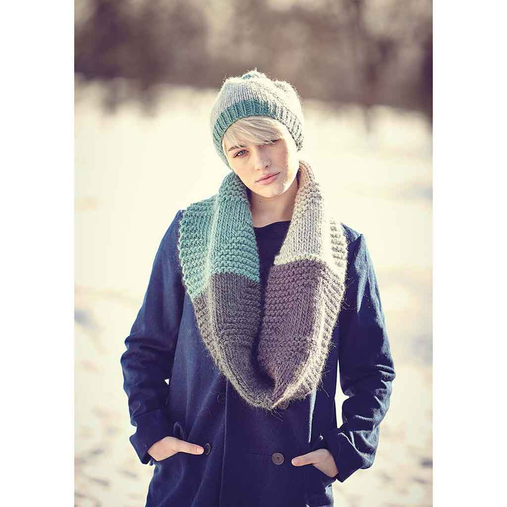 Rowan Arrow Hat Snood PDF Pattern, Cocoon Outback Yarns