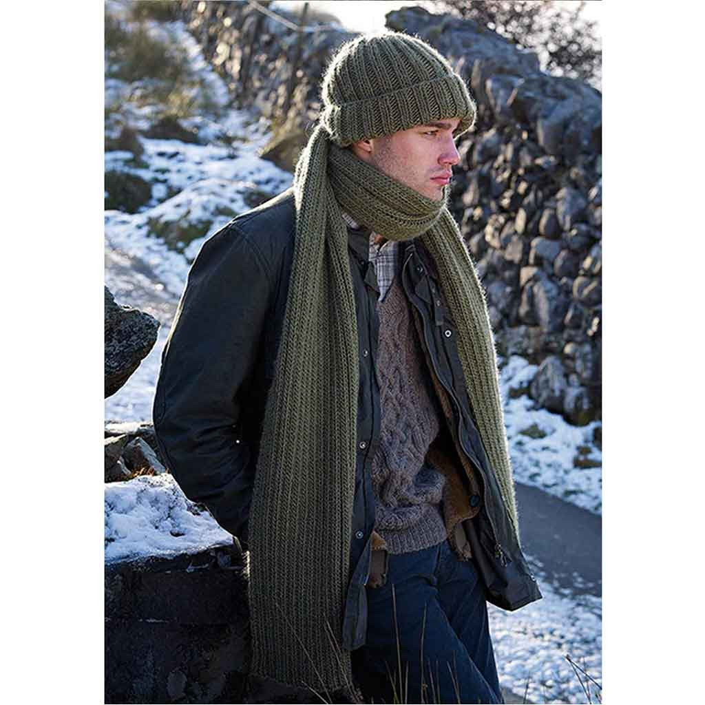 Rowan Whitaker Hat Scarf Mens PDF Pattern, Cocoon Outback Yarns