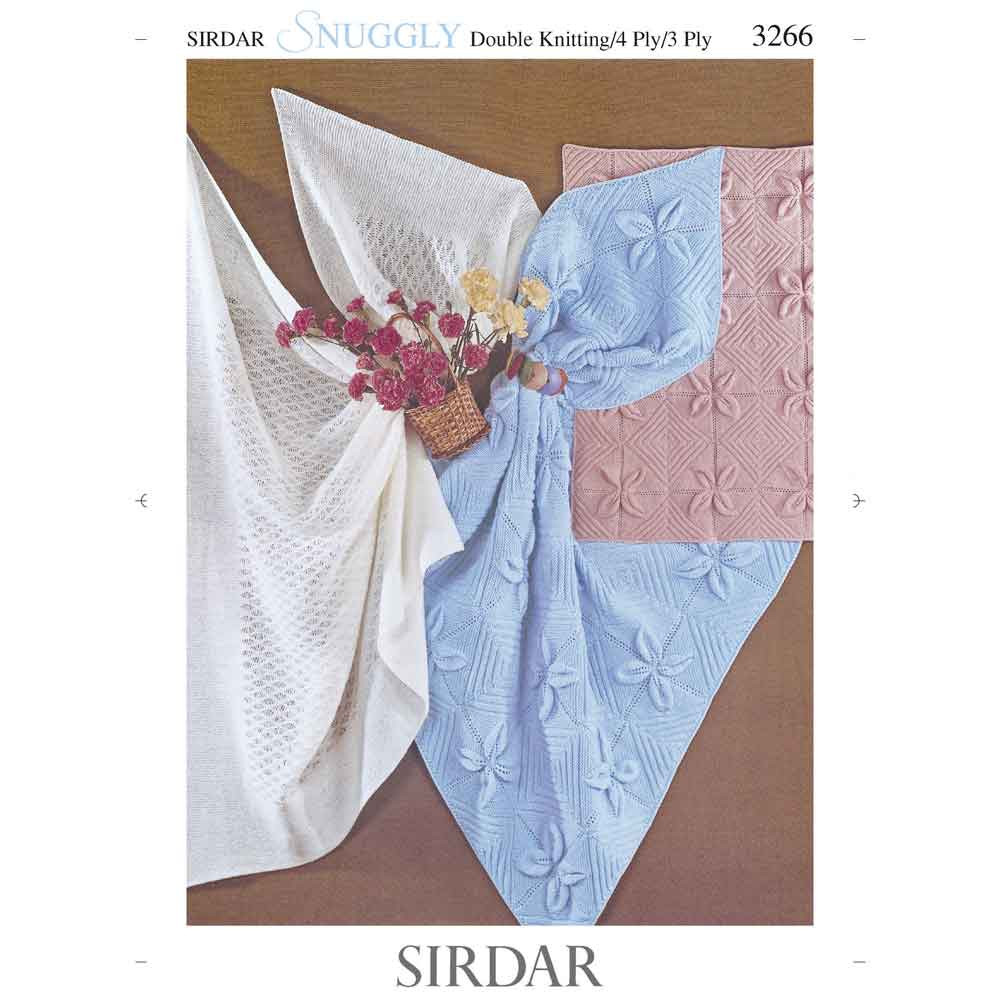 Baby Covers and Shawl Knitting Pattern Sirdar Snuggly Ply/4