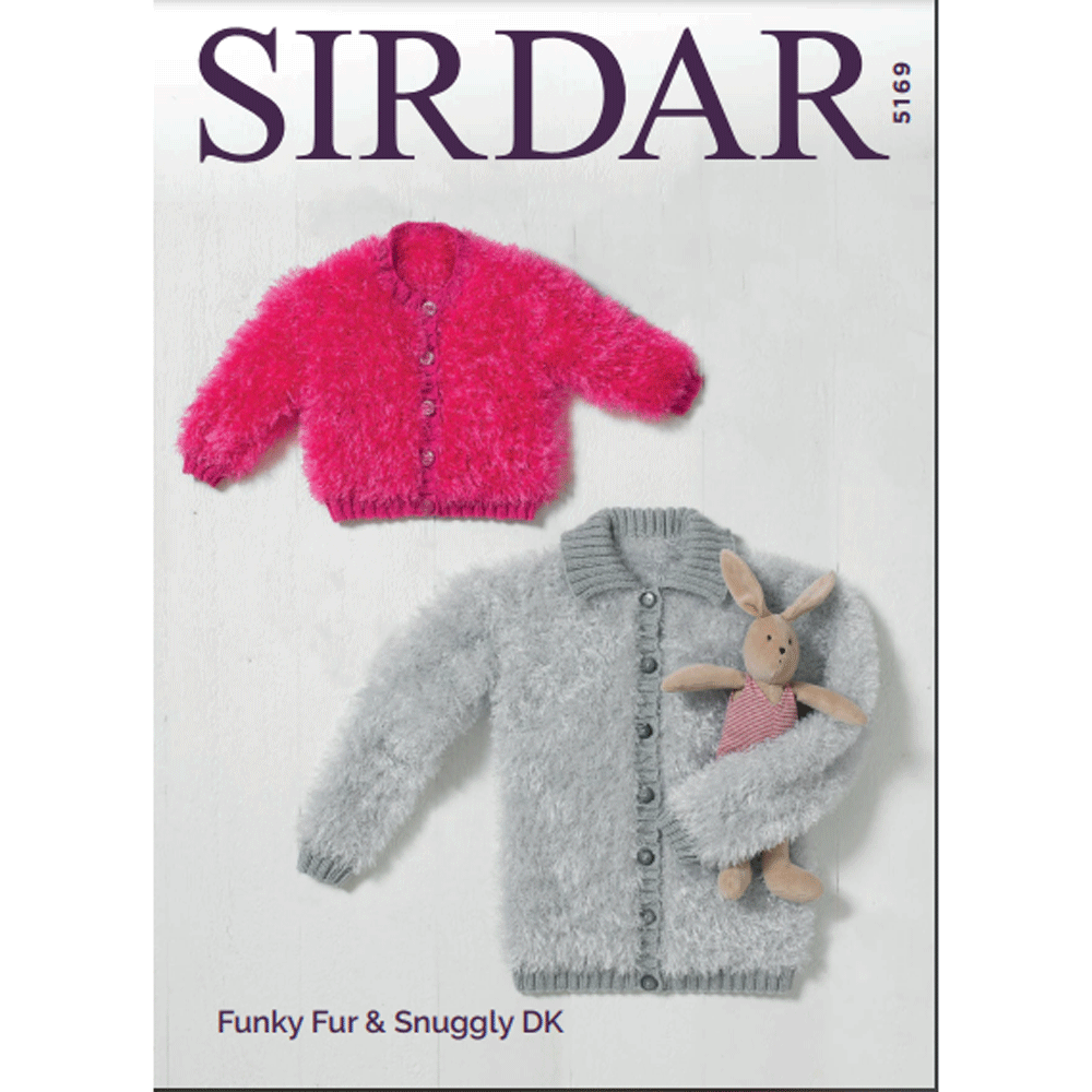 Baby Girl's Cardigan Knitting Pattern Sirdar Funky Fur And