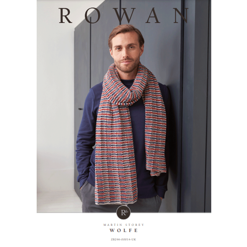Rowan Men's Wolfe Scarf Knitting Pattern using Softyak DK