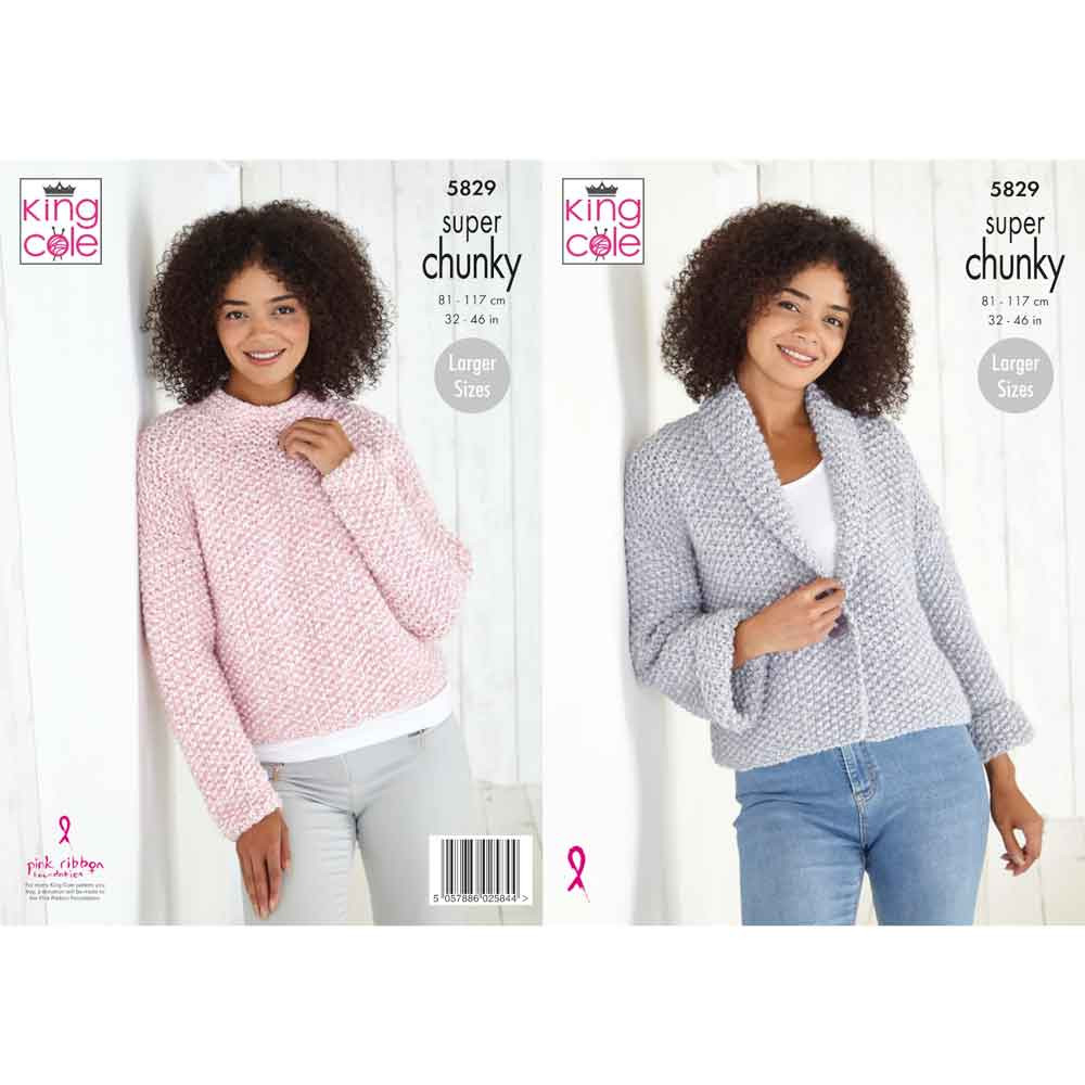 Ladies Jacket and Sweater Knitting Pattern King Cole Timeless