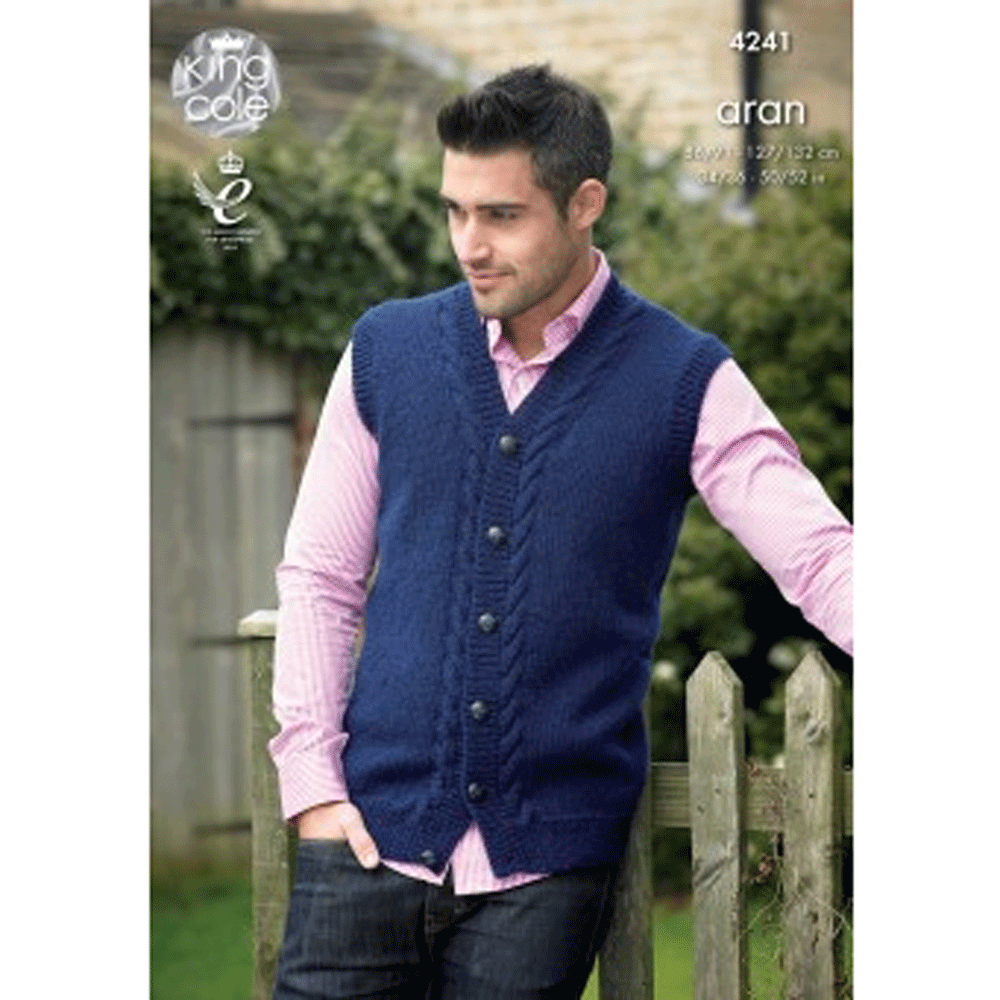 Mens Waistcoat and Sweater Knitting Pattern King Cole Fashion