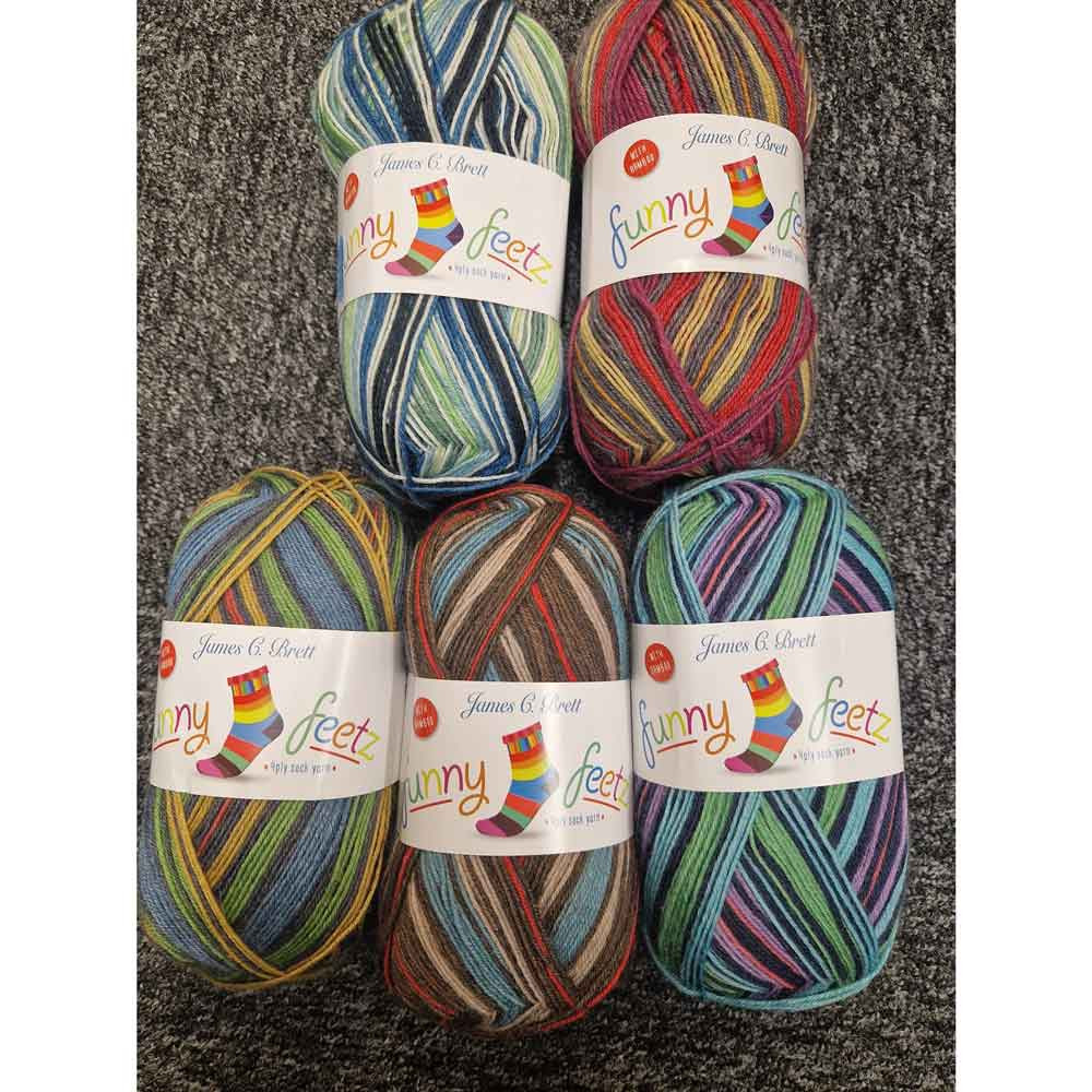 James C Brett Funny Feetz with Bamboo 4ply Various colours