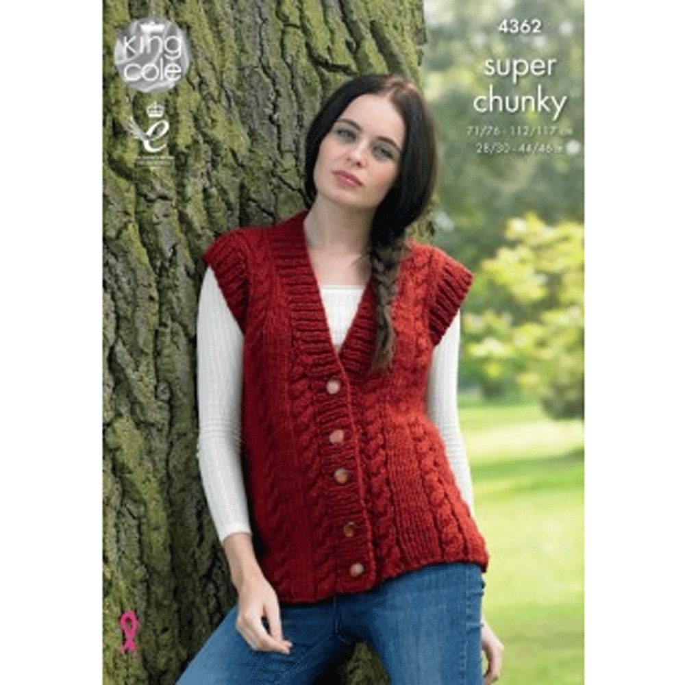 Ladies Sweater and Waistcoat Knitting Pattern King Cole Big