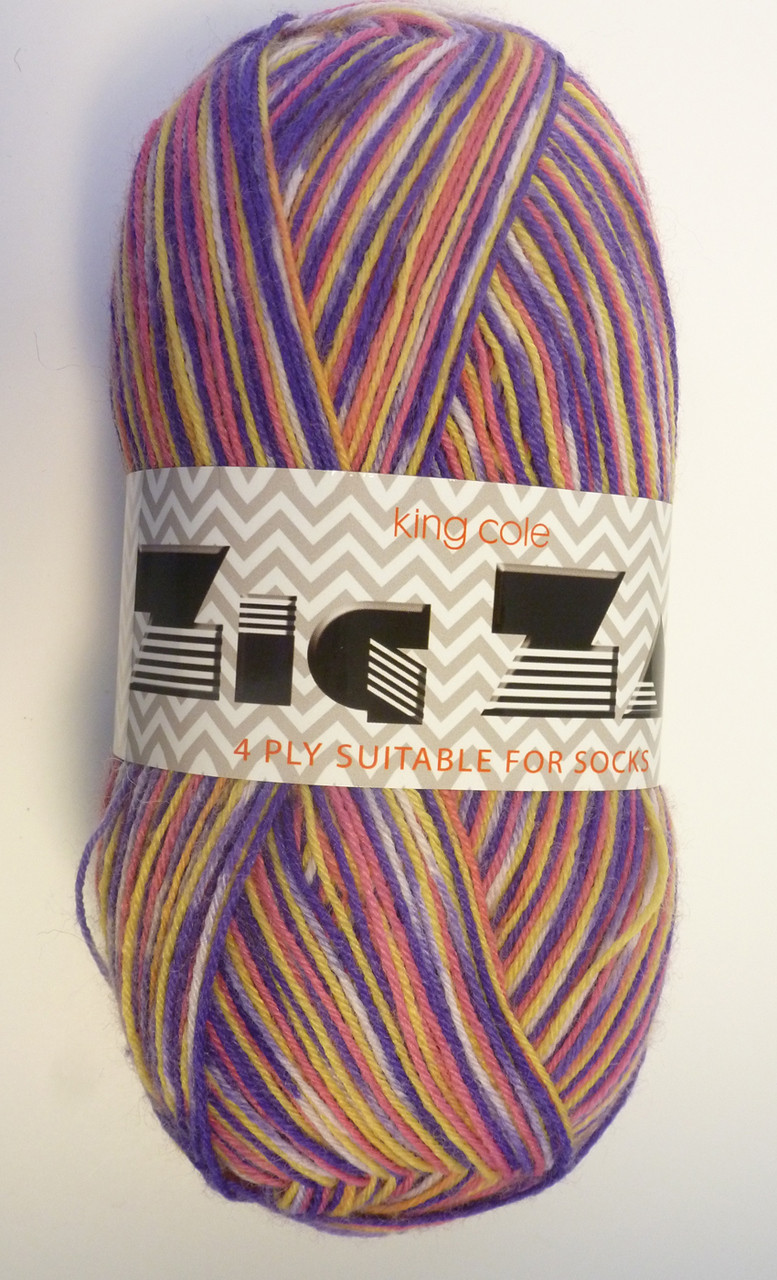 King Cole Zig Zag 4 Ply Knitting Yarn & Wool, 100g Balls | Outback