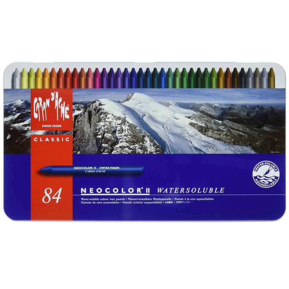 Caran d'Ache Classic Neocolor II Water-Soluble Pastels, 84 Colours