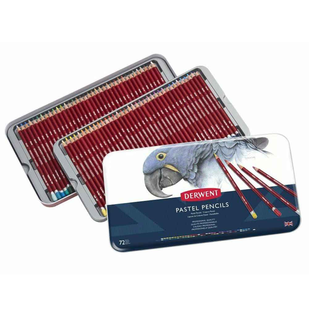 Derwent Pastel Pencils, 72 Colours in a Metal Tin | Outback Yarns