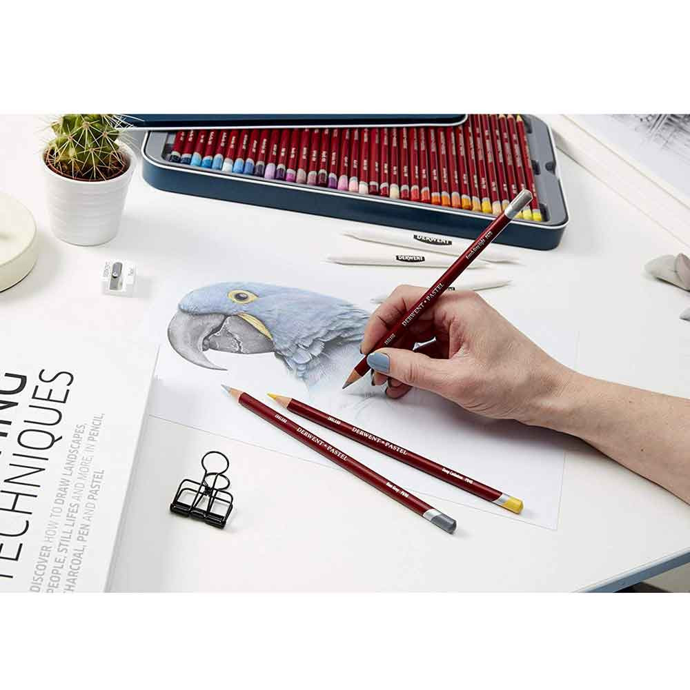 Derwent Pastel Pencils, 72 Colours in a Metal Tin | Outback Yarns