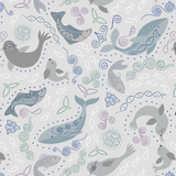 Iona | Lewis and Irene | A479.1 | North Seas on Light Grey (Silver Metallic) Iona | Lewis and Irene | A479.1 | North Seas on Light Grey (Silver Metallic)