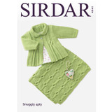 Baby Girl's Matinee Coat and Blanket Knitting Pattern | Sirdar Snuggly 4 Ply 4883 | Digital Download - Main Image