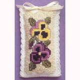 Textile Heritage | Counted Cross Stitch Lavender Sachet Kit | Victorian Pansies