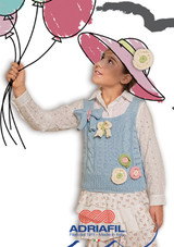 Azzurrite Childrens Vest Top Knitting Pattern | Adriafil Nature Aran Knitting Yarn | Free Downloadable Pattern - Main Image