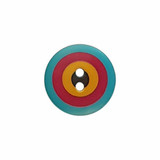 Kaffe Fassett Target Buttons | Turquoise / Red / Yellow / Black | 20mm (300982)