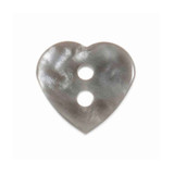 Trimits Loose Buttons | Pearly Heart Button | Grey | 12mm