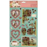 Docrafts Papermania Victorian Valentine Hearts A4 Decoupage | Pack of 4