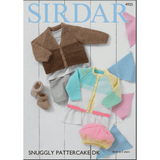 Baby Girl's & Boy's Cardigan, Bootees And Beret Knitting Pattern | Sirdar Snuggly Pattercake DK 4925 | Digital Download - Main Image