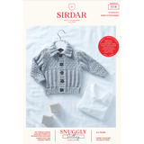 Babies Cardigan Knitting Pattern | Sirdar Snuggly Soothing DK 5318 | Digital Download - Main Image