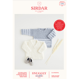 Babies Round And V-Neck Sweater Knitting Pattern | Sirdar Snuggly Snowflake Chunky 5393 | Digital Download - Main Image