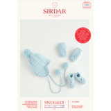 Babies Pom Pom Hat, Mittens & Booties Knitting Pattern | Sirdar Snuggly Cashmere Merino Silk 4Ply 5392 | Digital Download - Main Image
