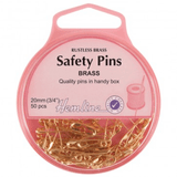 20mm Brass Safety Pins | approx 50pcs | Hemline