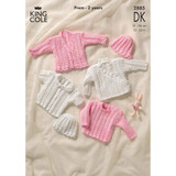 Baby Cardigans and Sweater Knitting Pattern | King Cole Big Value Baby DK 2885 | Digital Download - Main Image