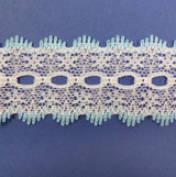 Eyelet Knitting in Lace 30mm - various colours | Baby Blue