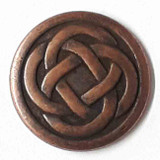 Dill Buttons | Brown Metal Round Celtic Knit Pattern | 18mm Diameter