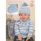 Sirdar Snuggly Baby Crofter DK Sweater, Hat and Blanket Knitting Pattern | 1926P (PDF Download) - Main Image