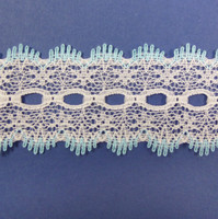 Eyelet Knitting in Lace 30mm - various colours | Baby Blue
