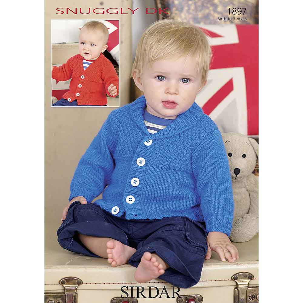 Baby/Boys Cardigans Knitting Pattern Sirdar Snuggly DK 1897 Digital