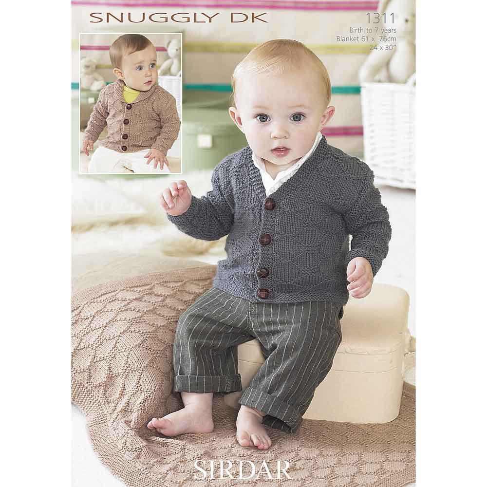 Baby/Children Cardigan and Blanket Knitting Pattern Sirdar Snuggly DK