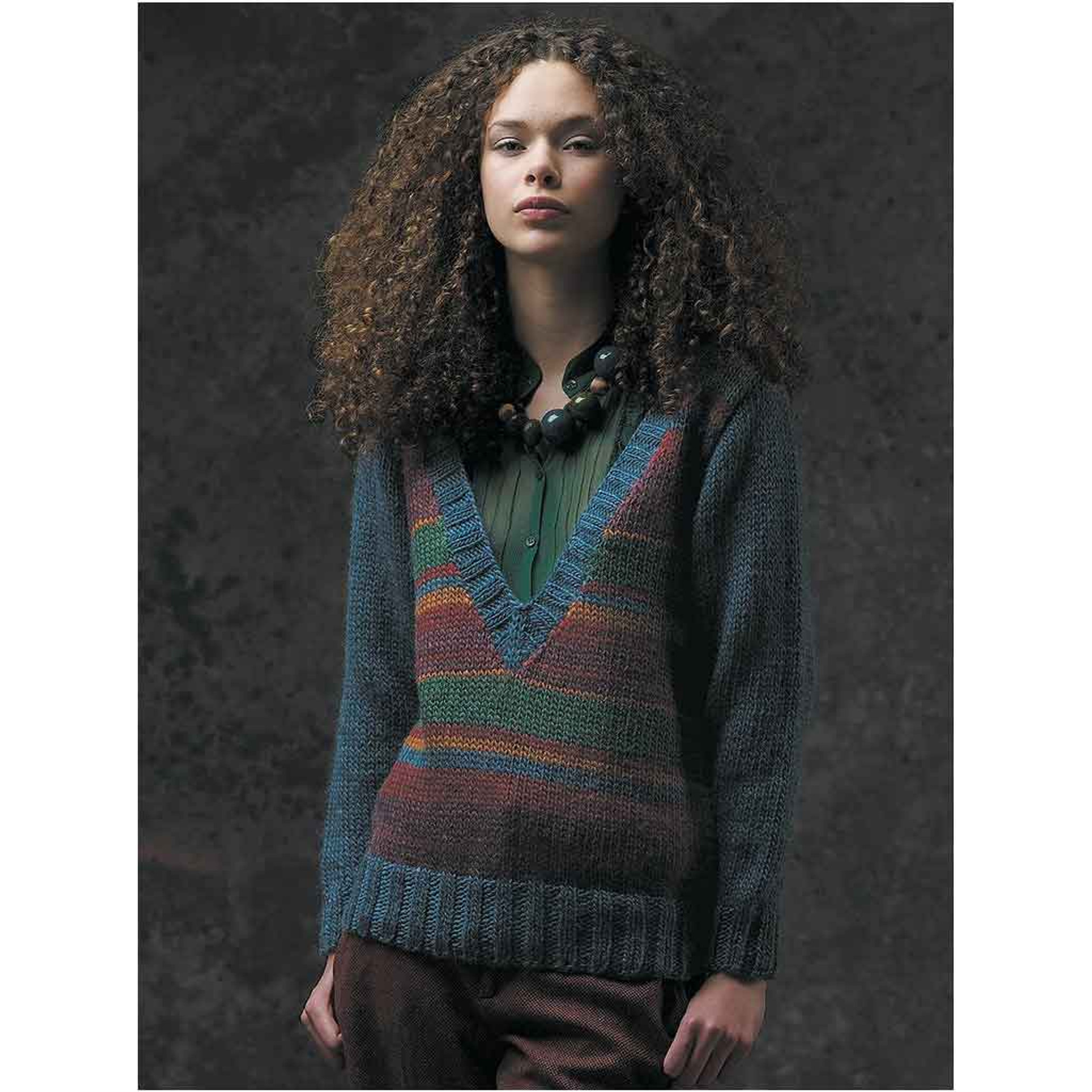 deep v neck sweater knitting pattern