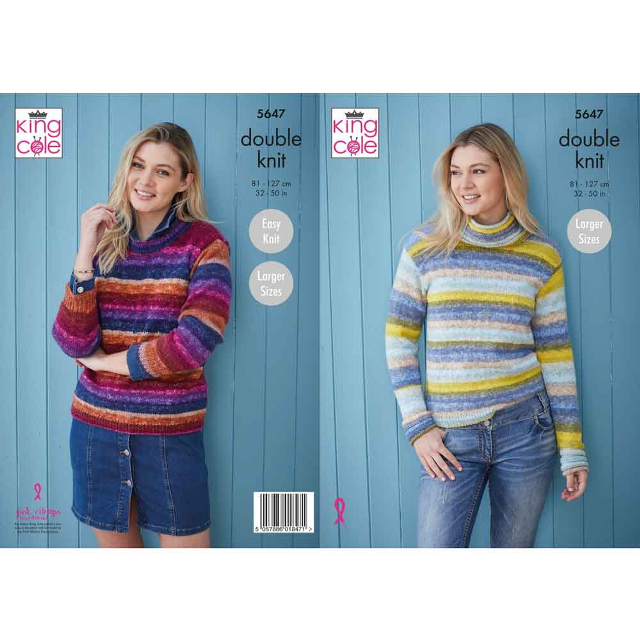 King Cole Double Knit Pattern for a Ladies DK Jumpers Pattern No