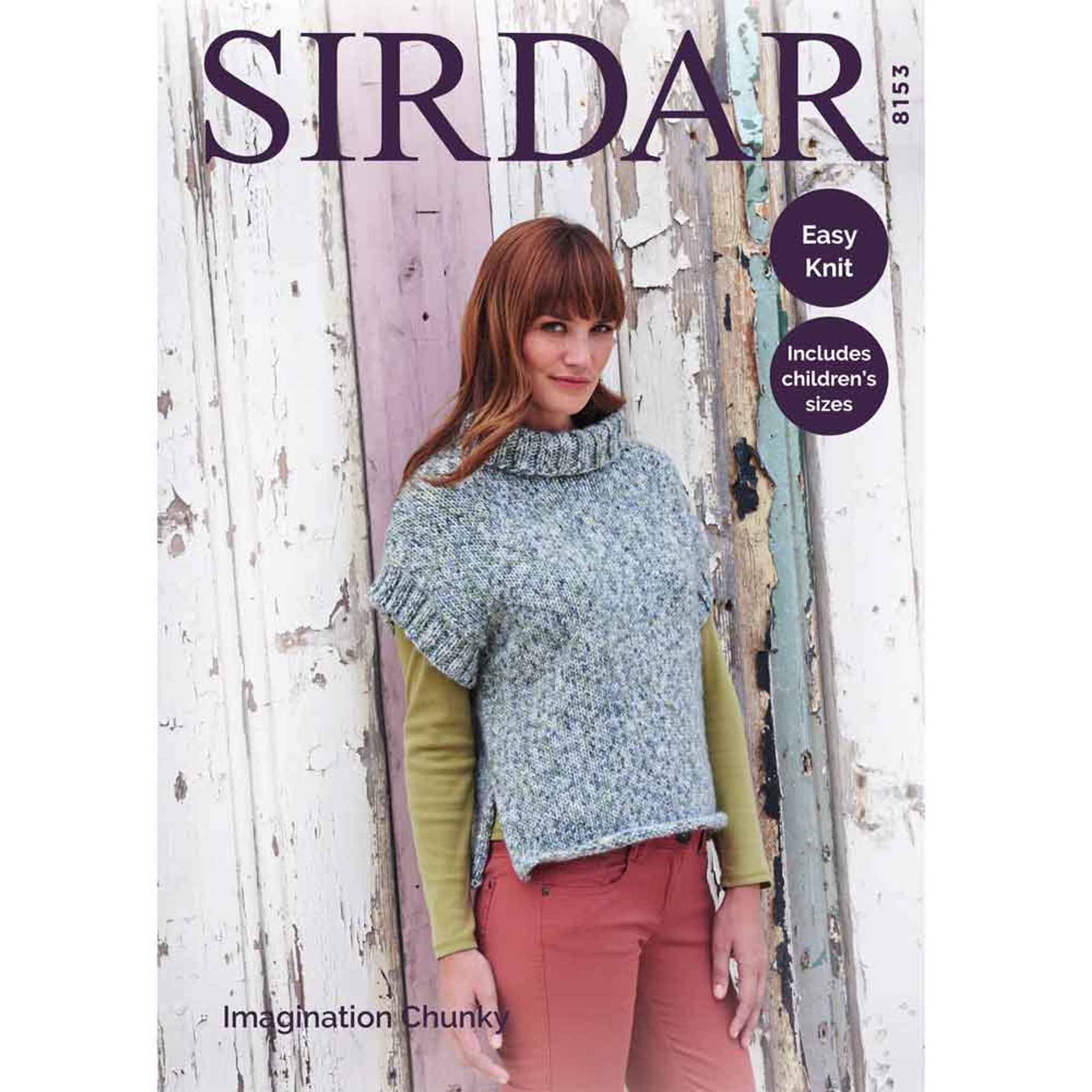 Sirdar Imagination Chunky Children / Ladies Cowl Neck Top Knitting ...