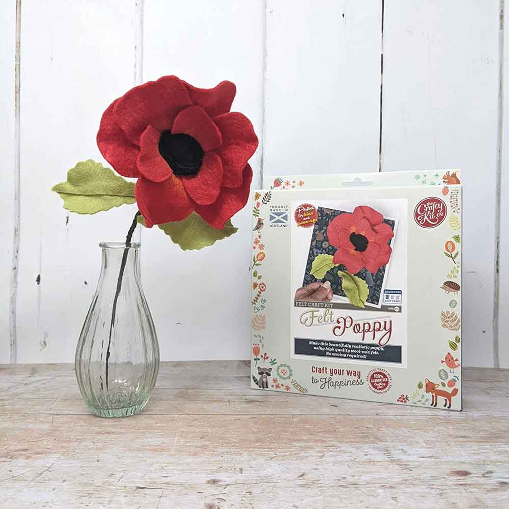 The Crafty Kit Company Felt Poppy Craft Kit Outback Yarns