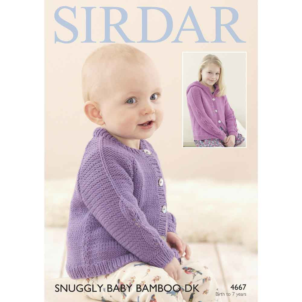 Girls Cardigan Knitting Pattern Sirdar Snuggly Baby Bamboo DK 4667